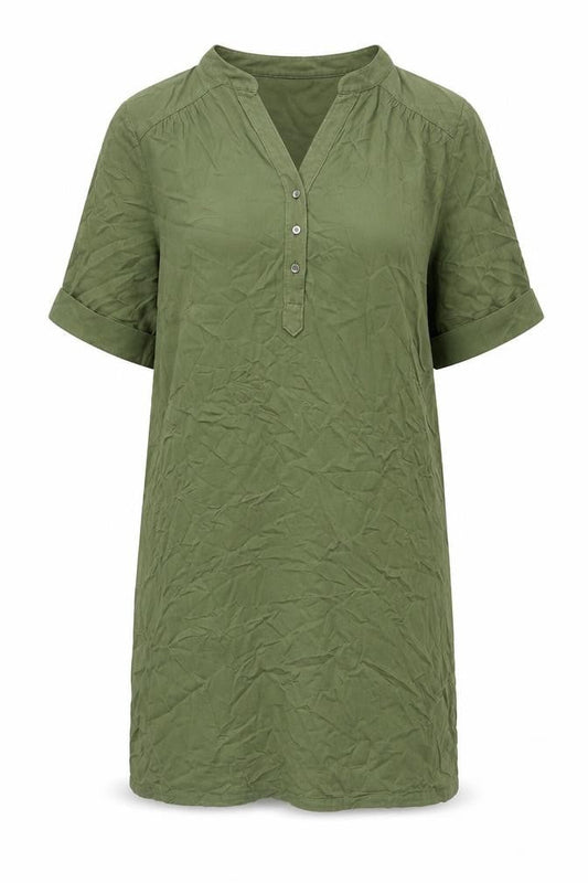 Marks & Spencer Green Henley Shirt Dress Women Size 14