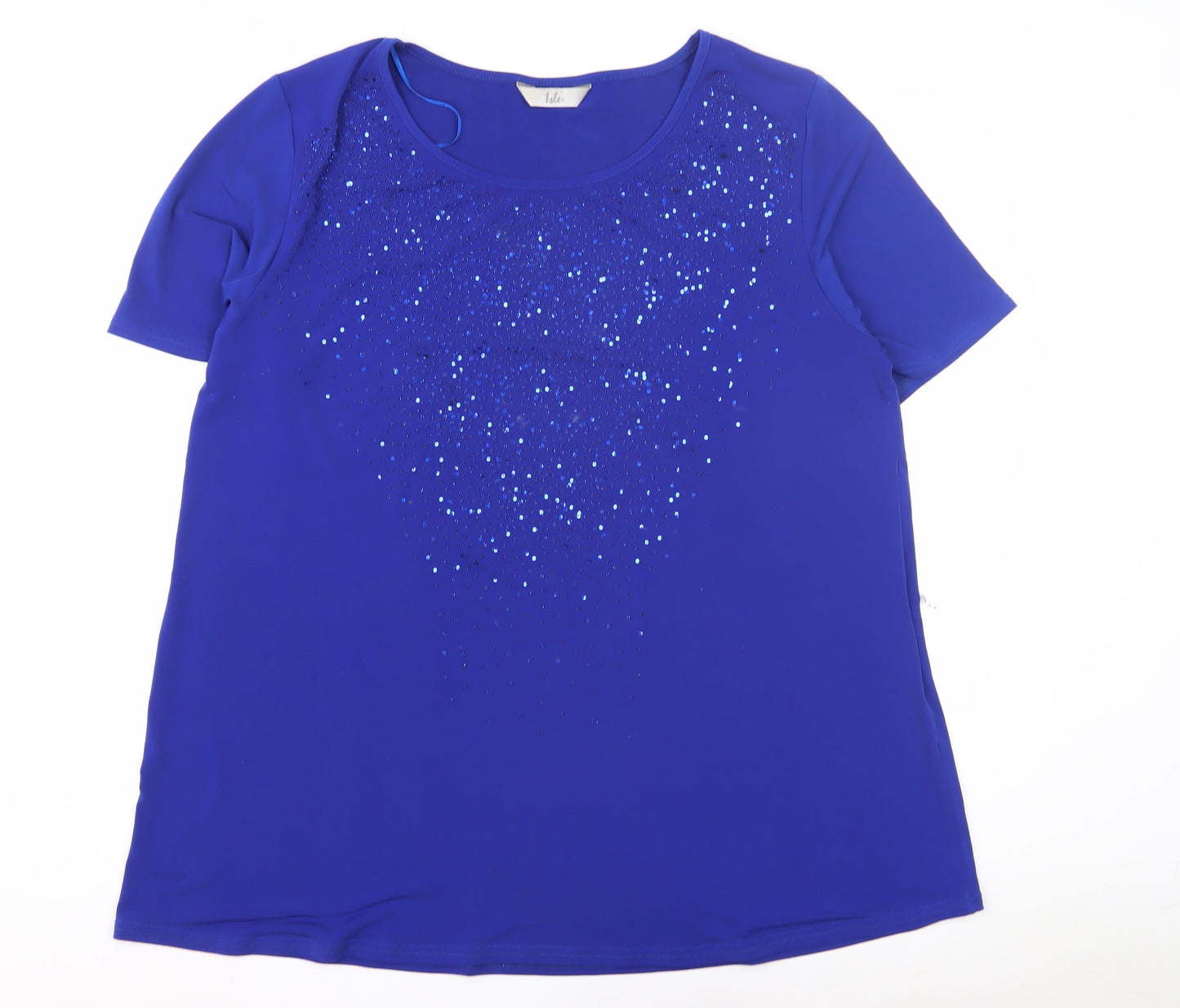 Isle Women's Blue Sequin T-Shirt - Size L