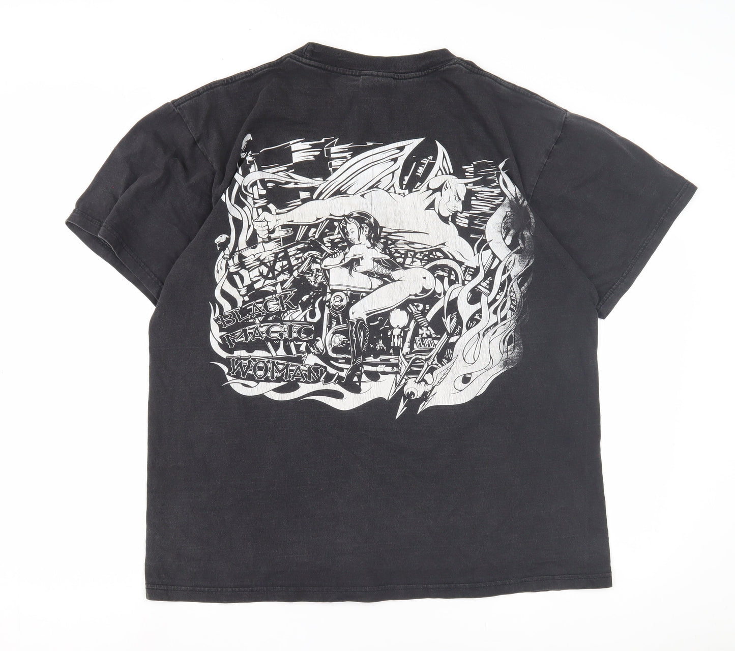 MR. BIG Men's Black Biker T-Shirt, Large Rock Graphic