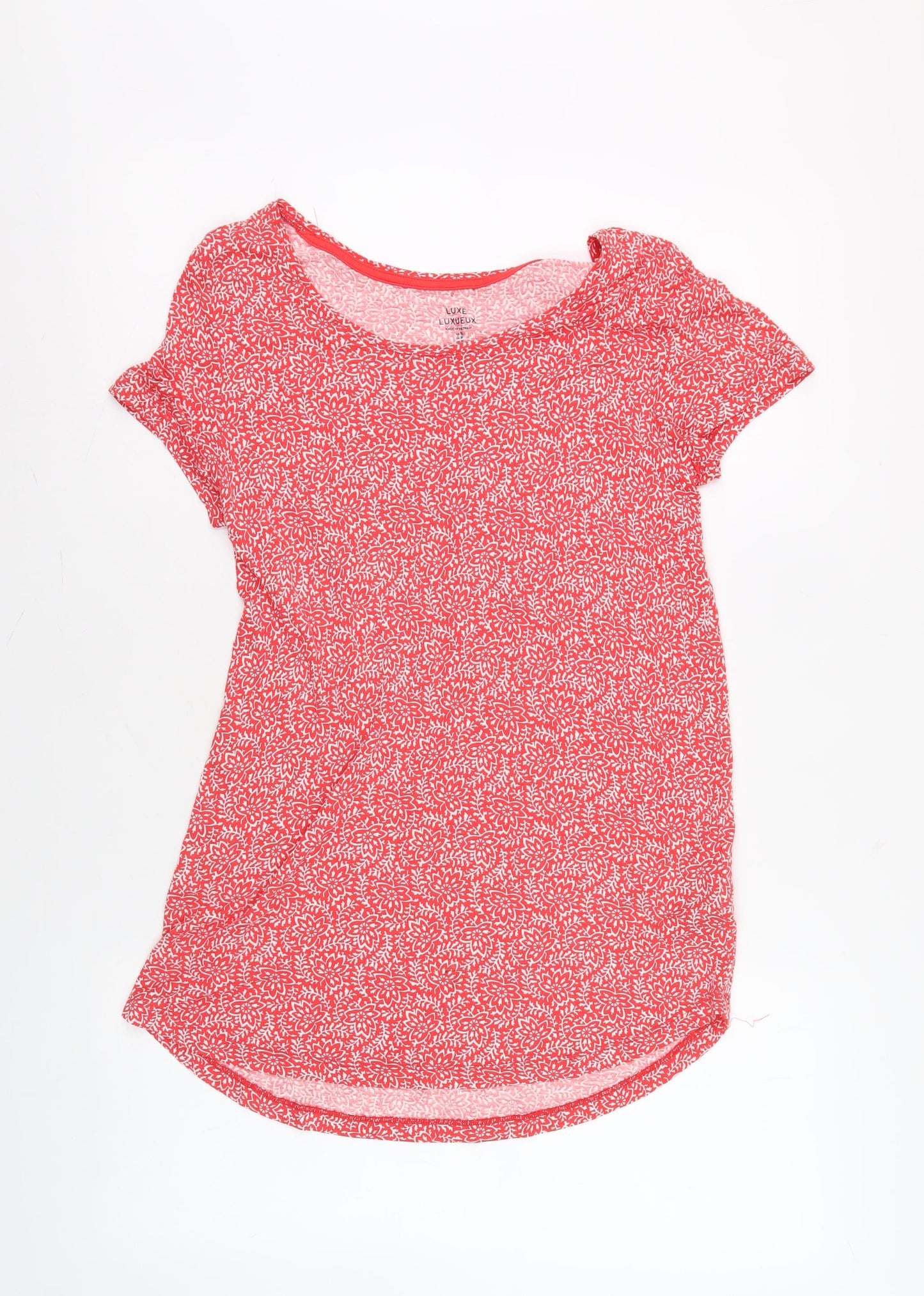 Gap Women's Red Floral T-Shirt, Size S, Short Sleeve