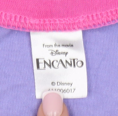 Close-up detail of Disney girls’ multicoloured encanto t-shirt 8-9 years