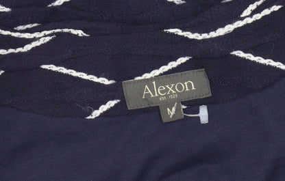 Alexon Women's Blue Button-Up Geometric Top M