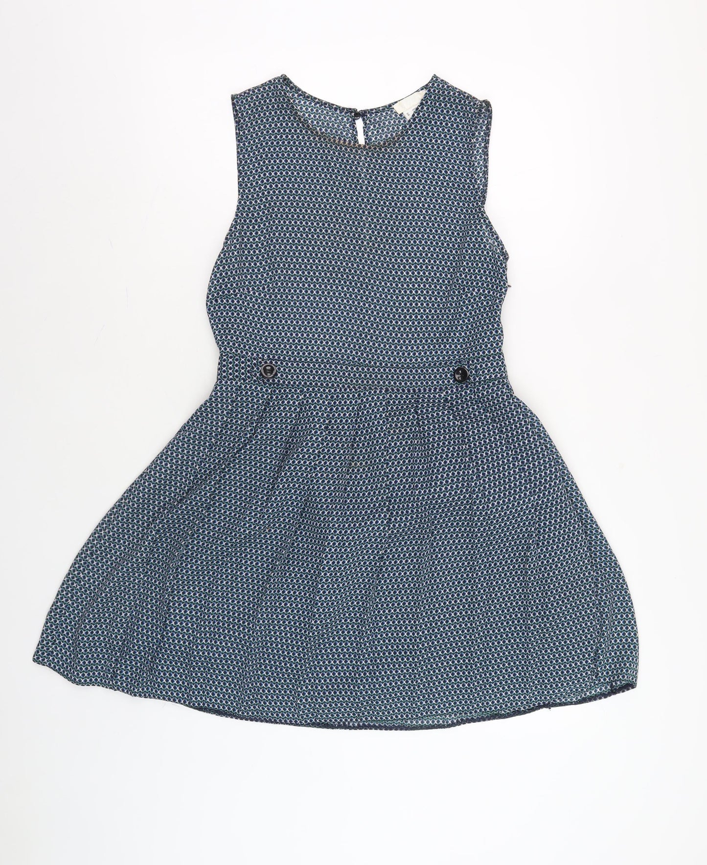 John Lewis Women's Blue Geometric Shift Dress S