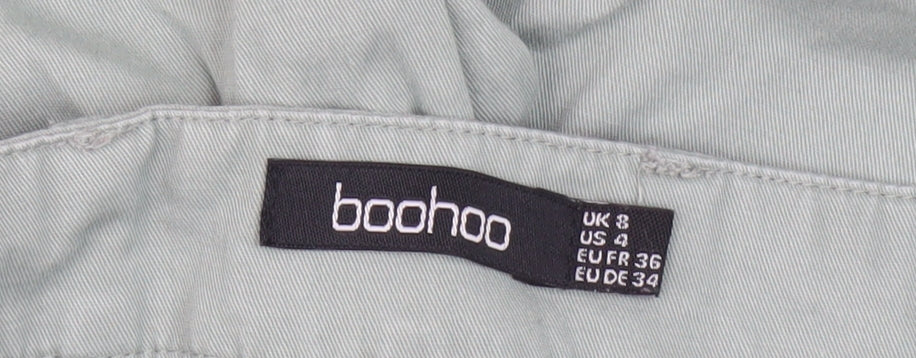 boohoo Women's Grey Cargo Trousers, Size 8, Stylish & Casual