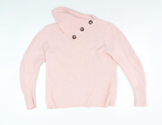 Roman Women's Pink Cowl Neck Knit Pullover Jumper Size 12
