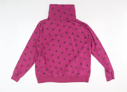 HKM Women's Pink Animal Print Pullover Sweatshirt L