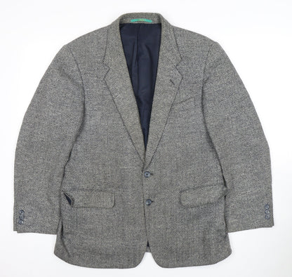 Additional front view of C&A Men's Grey Short Length Herringbone Blazer