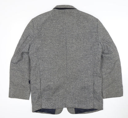 Back view of C&A Men's Grey Short Length Herringbone Blazer