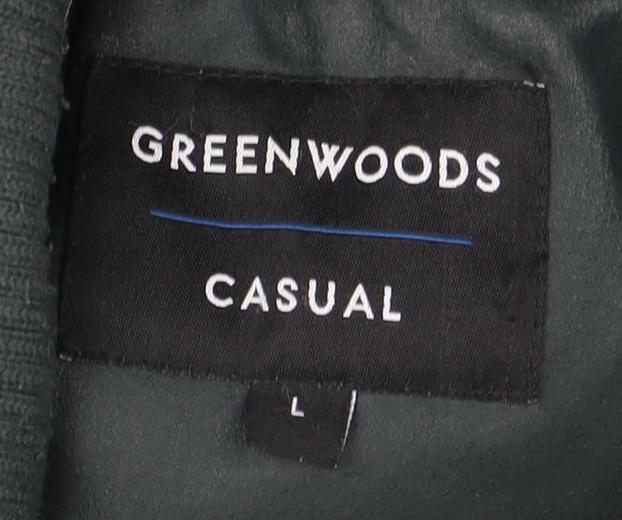 Greenwoods Men's Green Military Jacket Size L