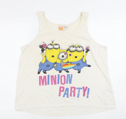 Preloved Despicable Me Women's Beige Tank Top - Medium - Front