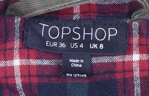 Topshop Women's Green Parka Jacket, Size 8, Casual Style