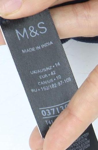 Marks and Spencer Blue Pullover Hoodie, Unisex, Size 14