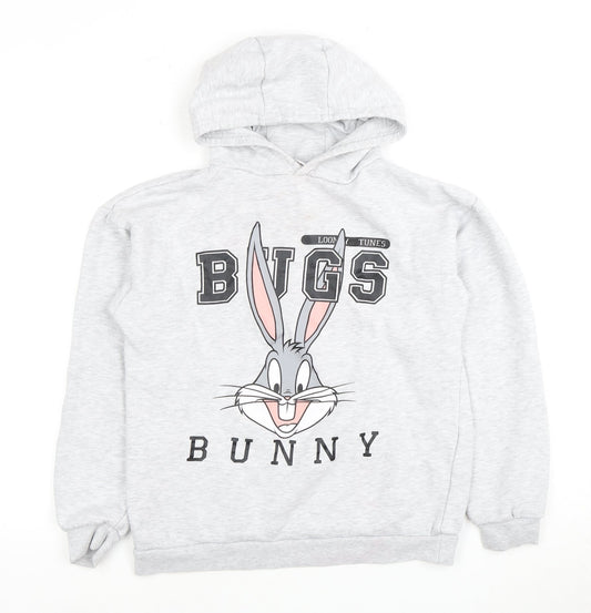 Looney Tunes Girls' Grey Bugs Bunny Pullover Hoodie 12-13Y