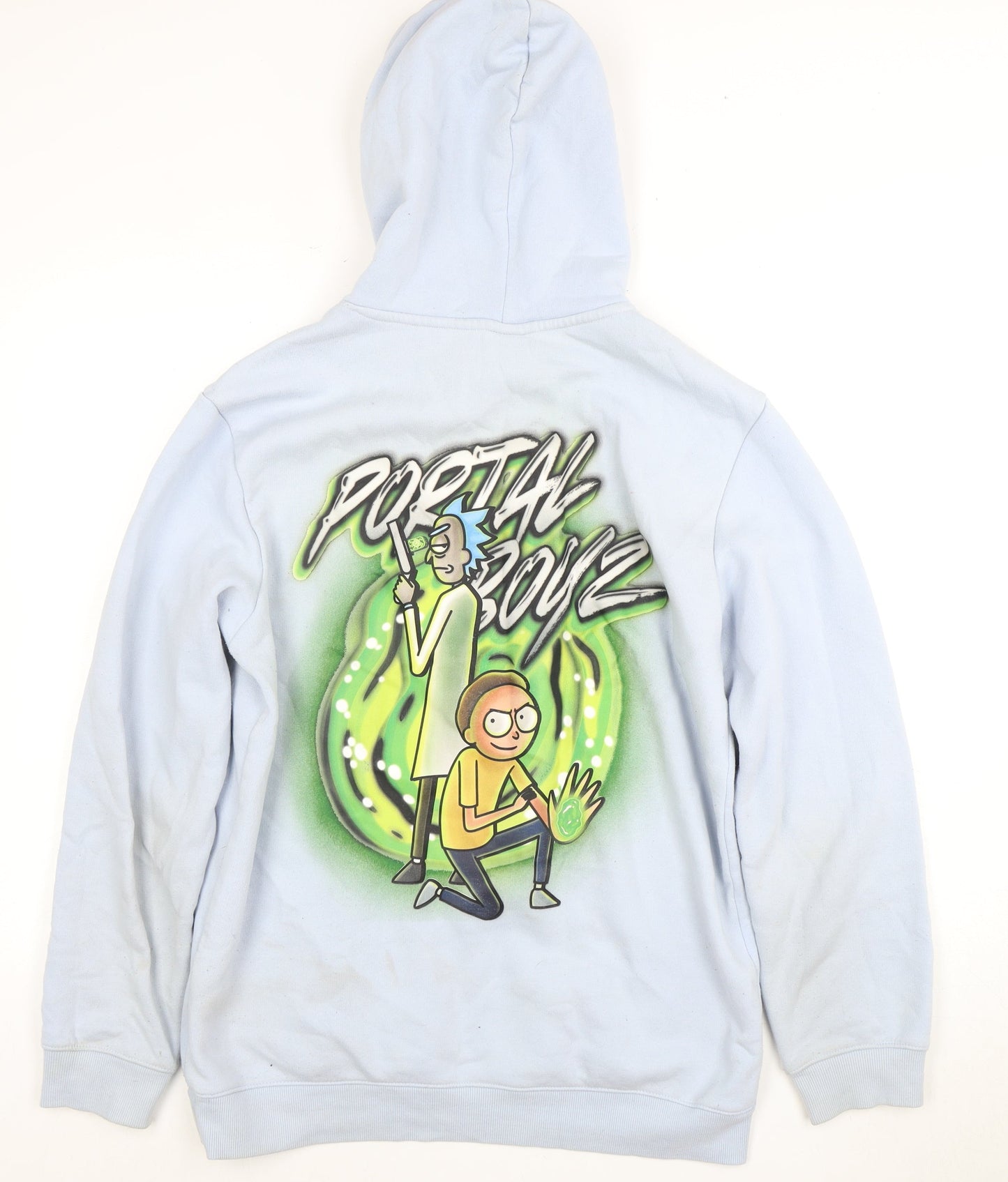 H&M Men's Blue 'Rick and Morty' Graphic Hoodie M