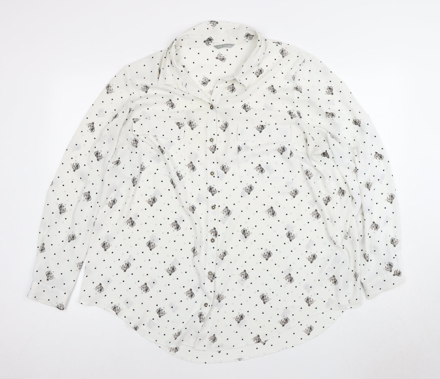 Marks and Spencer Women's Ivory Animal Print Button-Up Shirt