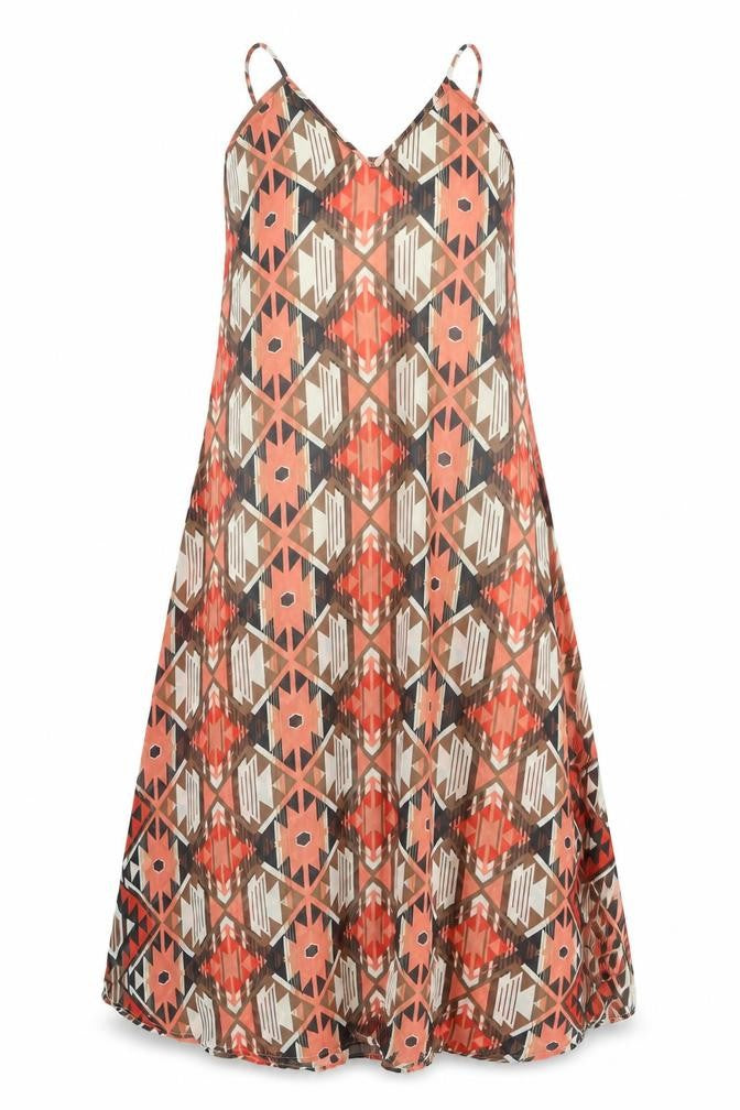 Boohoo Women's Multicoloured Geometric Dress Size 12