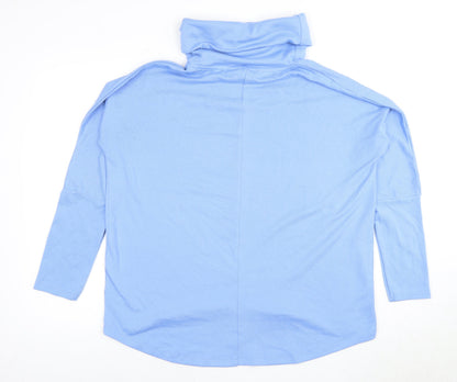 ISLE Collection Women's Blue Roll Neck Top S