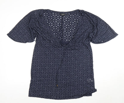 Next Women's Blue Floral V-Neck Dress Size 12