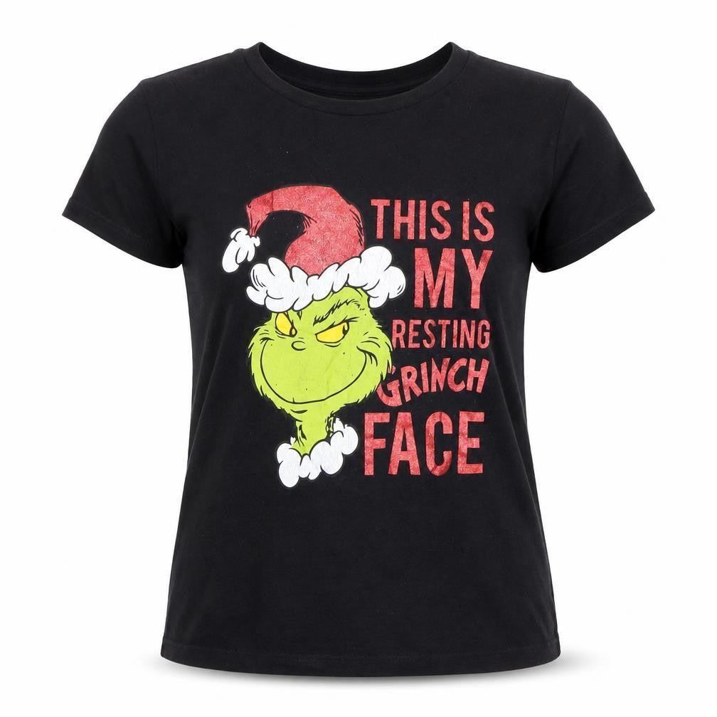 The Grinch Black Women's S T-Shirt, Christmas Graphic
