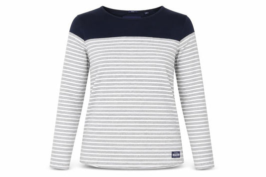 Superdry Women's Grey Blue Striped T-Shirt Size 10