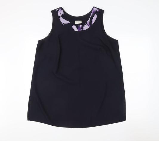 Essence Women's Black Polyester Tank Top Size 20
