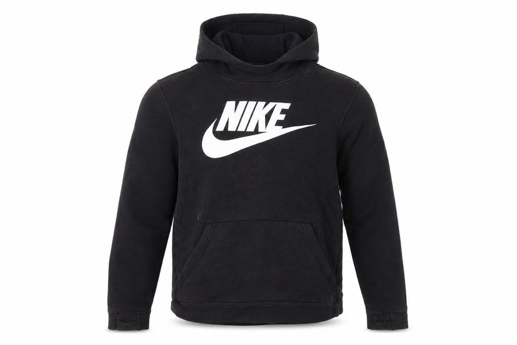 Nike Teens Black Pullover Hoodie L with Logo Accents