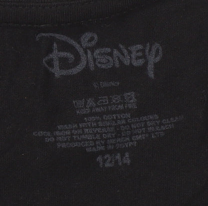 Preloved Disney Teens Black Bambi T-Shirt Size 12 Crew Neck - Detail