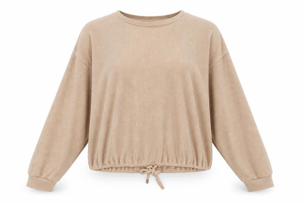 Jeff & Co Women's Beige Pullover Sweatshirt 10-12