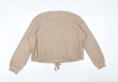 Back view of Jeff & Co Women's Beige Pullover Sweatshirt 10-12