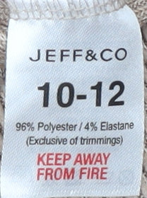 Close-up detail of Jeff & Co Women's Beige Pullover Sweatshirt 10-12