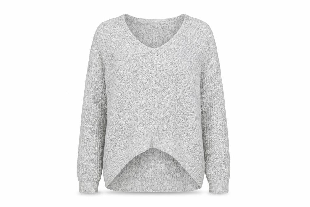 Jacqueline de Yong Women's Grey V-Neck Jumper XS