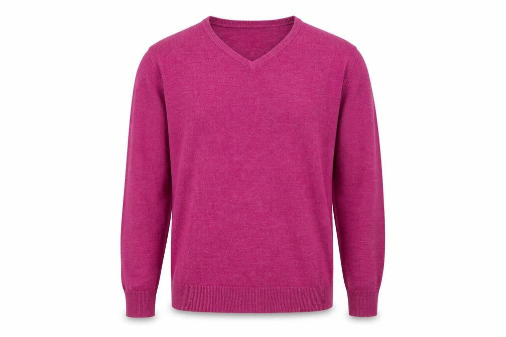 Thomas Nash Men's Pink V-Neck Pullover Jumper, Size S