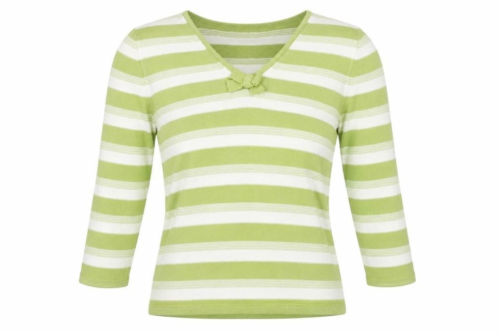 Eastex Women's Green Striped Pullover Jumper Size 12