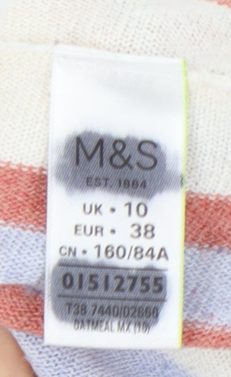 Marks and Spencer Women's Multicoloured Striped Jumper Size 10