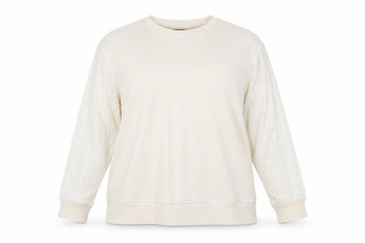 Saint + Sofia Women's Ivory Pullover Sweatshirt UK 16