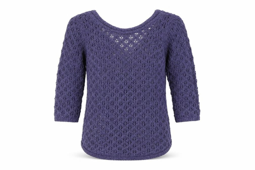 Monsoon Women's Purple V-Neck 3/4 Sleeve Jumper
