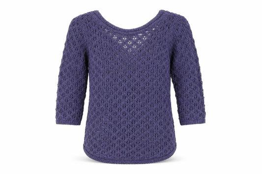 Monsoon Women's Purple V-Neck 3/4 Sleeve Jumper