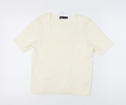 Marks and Spencer Women’s Ivory Jumper Square Neck