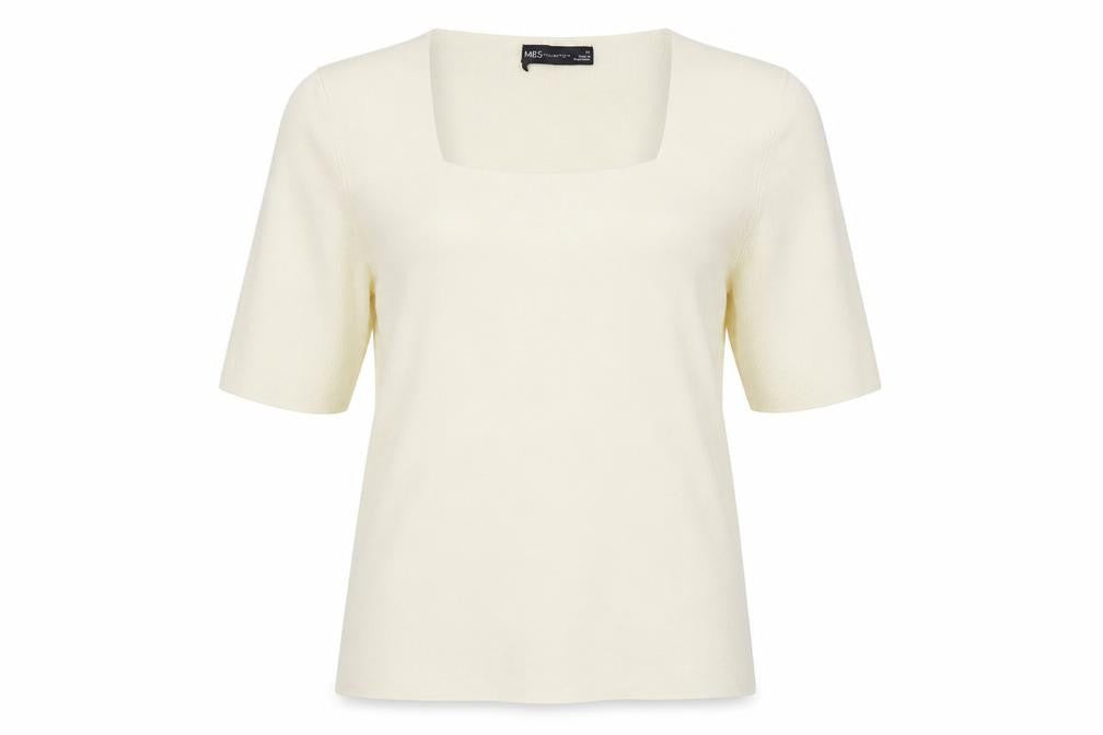 Marks & Spencer Women’s Ivory Jumper Square Neck