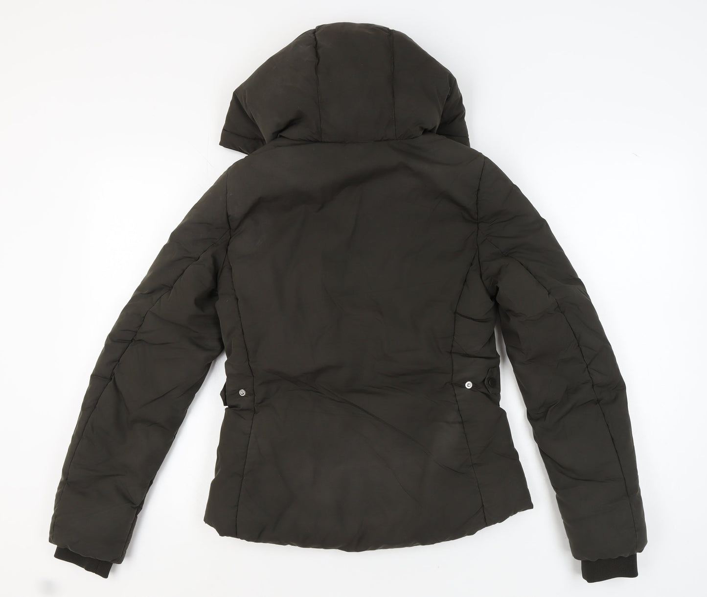 H&M Women’s Black Puffer Jacket Size 8 Hooded Winter