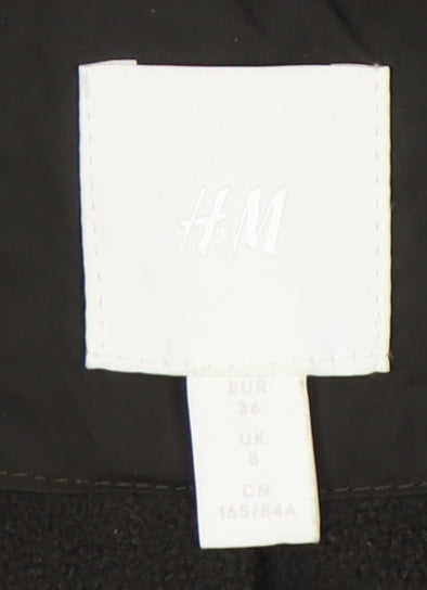 H&M Women’s Black Puffer Jacket Size 8 Hooded Winter