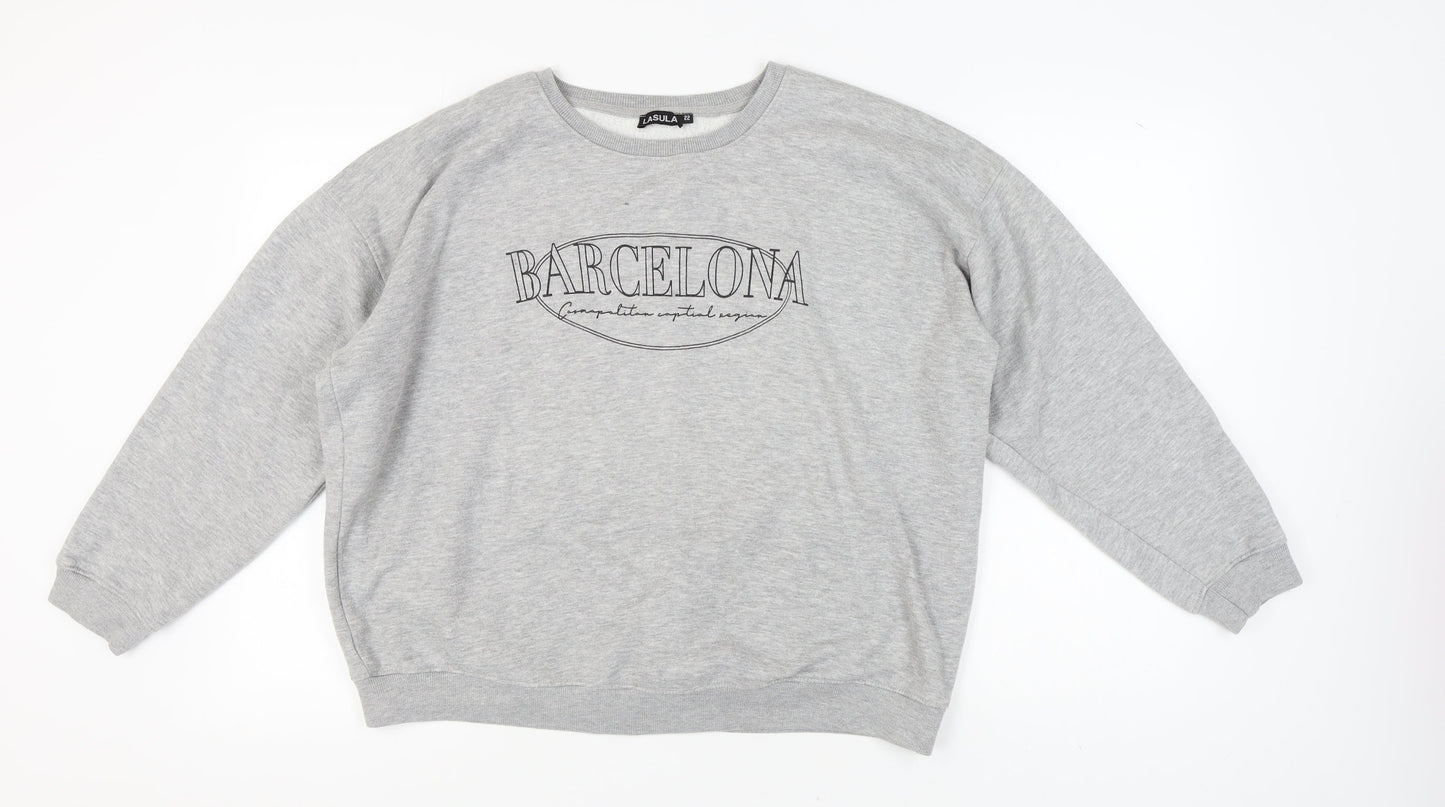 Lasula Women's Grey Pullover Sweatshirt Size 22