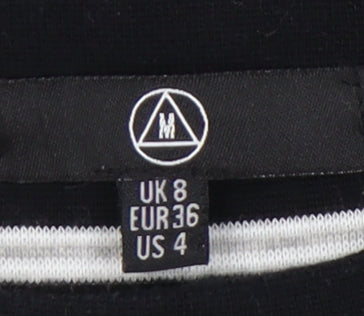 Close-up detail of Missguided Women's Black Striped Cropped Top -, size 8