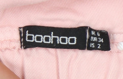 Boohoo Women's Pink V-Neck Tank Top Size 6