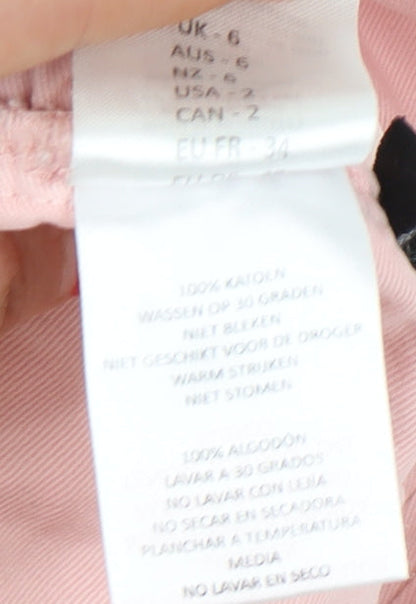 Boohoo Women's Pink V-Neck Tank Top Size 6
