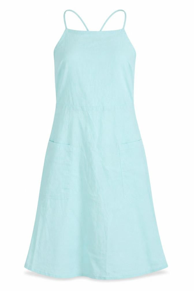 Warehouse Women's Blue Slip Dress, Size 6, Summer Style