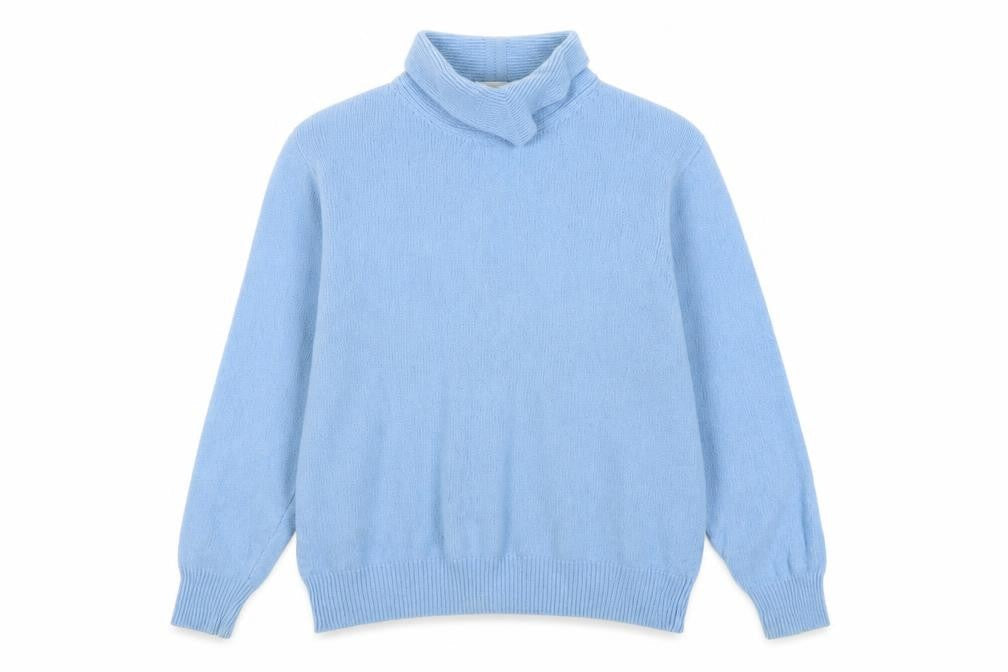Poppy Women's Blue Mock Neck Pullover Jumper Size 12
