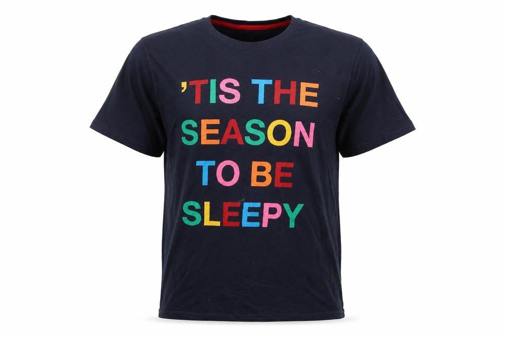 Marks & Spencer Men's Blue Cotton Funny T-Shirt M