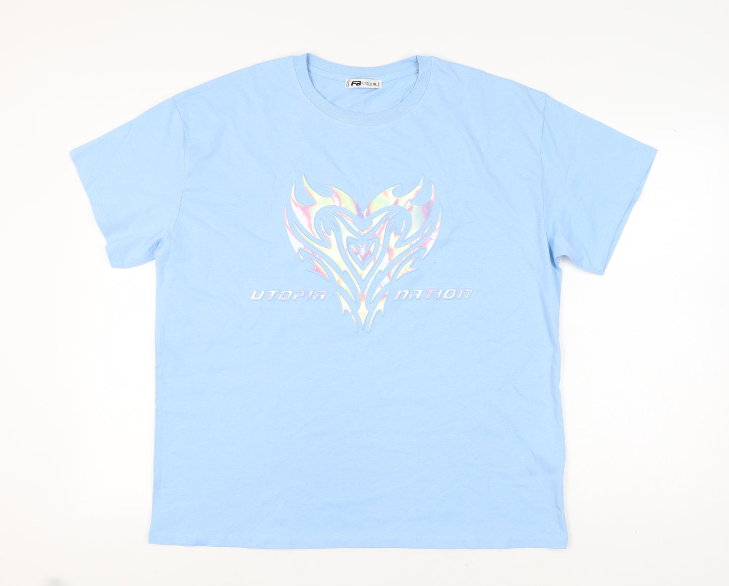 FB Sister Blue Cotton T-Shirt XL Women