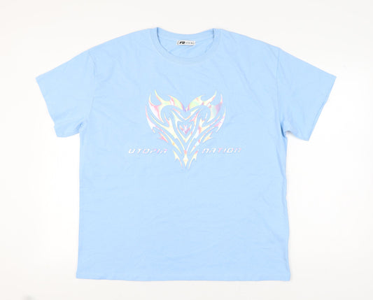 FB Sister Blue Cotton T-Shirt XL Women